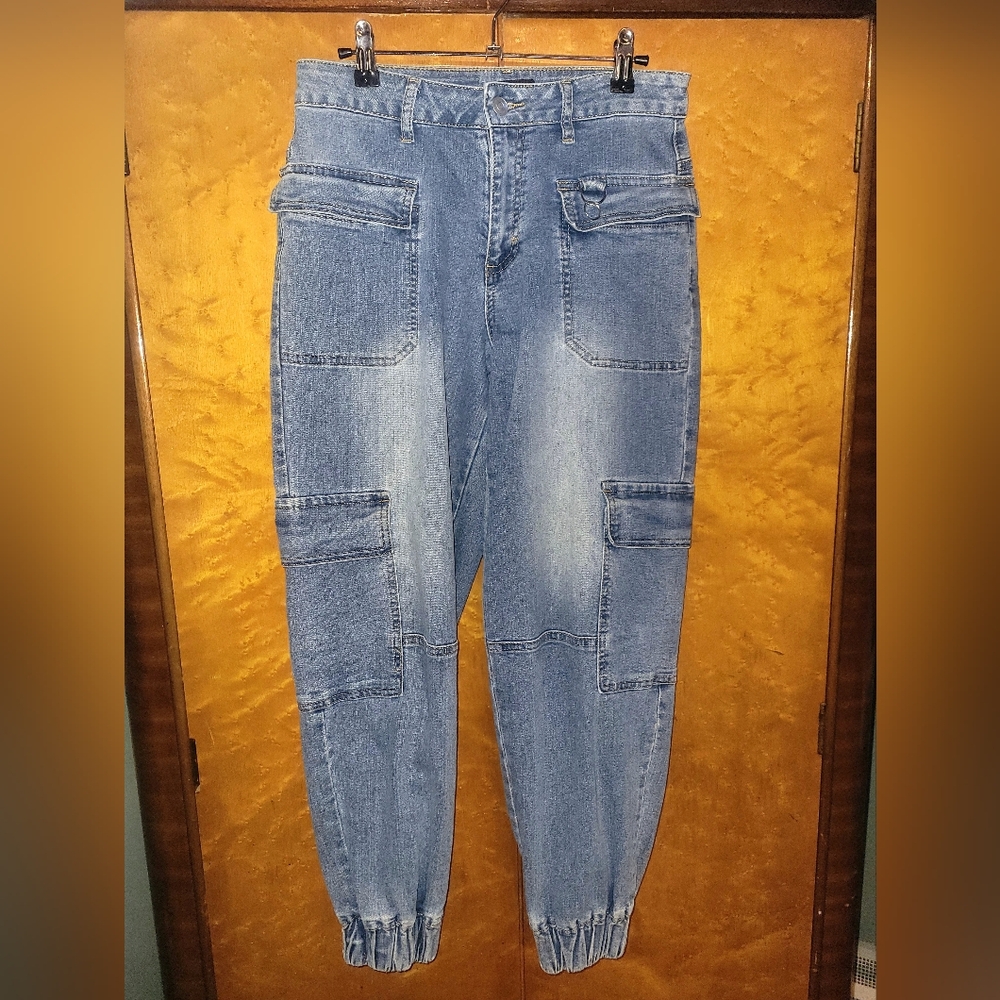 Hot Topic Light Blue Denim Cargo Pants